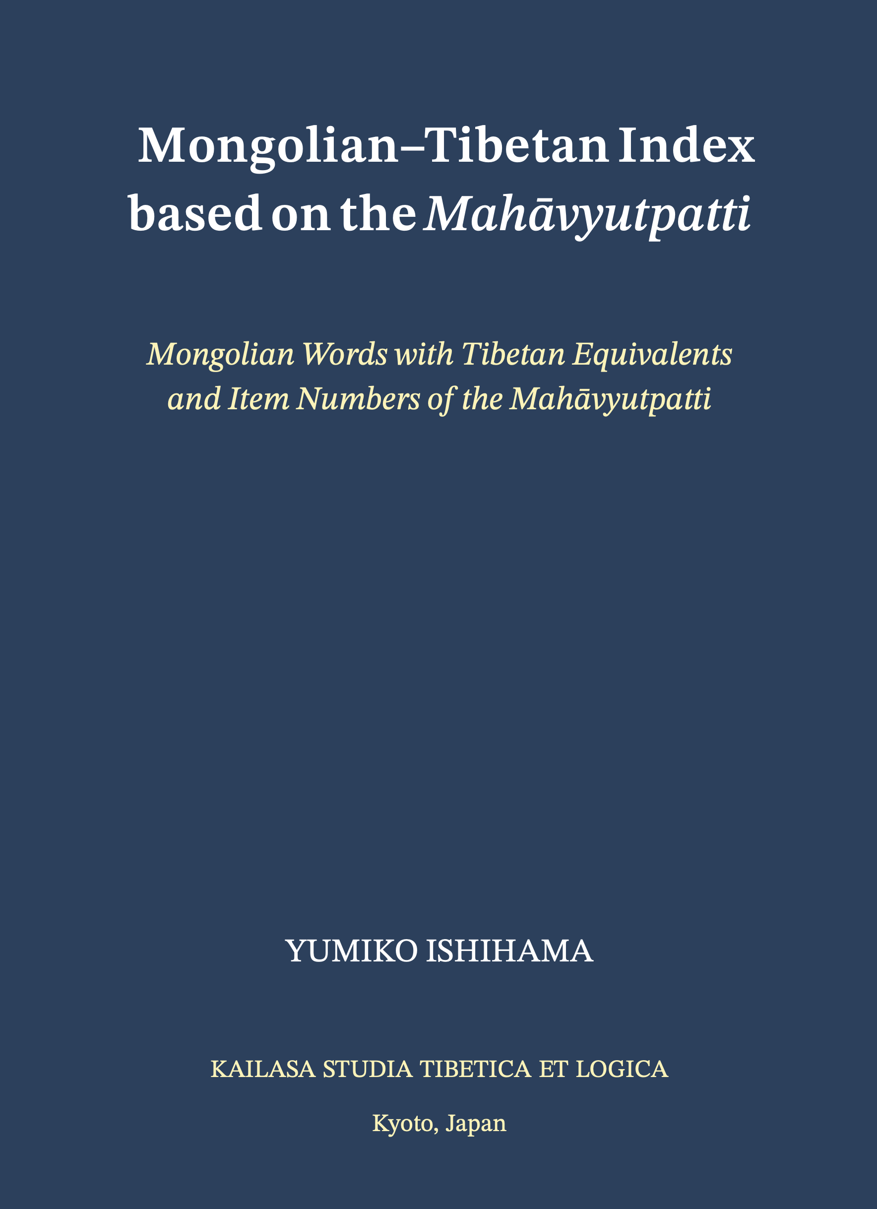 Mongolian-Tibetan Index based on Mahāvyutpatti